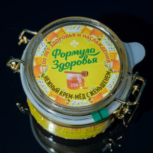 ФОРМУЛА ЗДОРОВЬЯ СПОРТ нежный крем-мёд с женьшенем 8 лет, стекло, бугель, 250 г