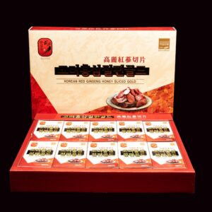 Медовые цукаты красный корейский женьшень, слайсы, 200 г, GOLD