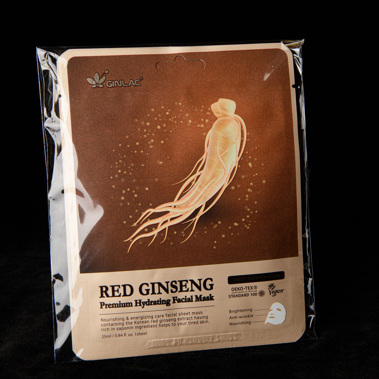 GINLAC увлажняющая женьшеневая маска для лица премиум-класса, Корея — изображение 2