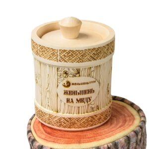 бочонок сувенирный из липы для меда, 0,3 кг № 10