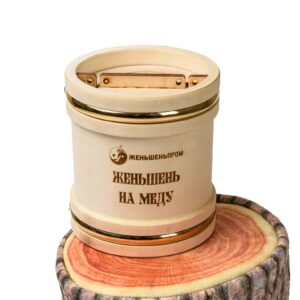 Деревянный сувенирный бочонок 8 белого цвета для хранения меда