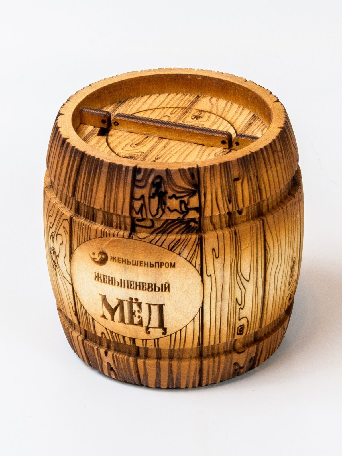 сувенирный бочонок 7 двухцветный для меда — изображение 2