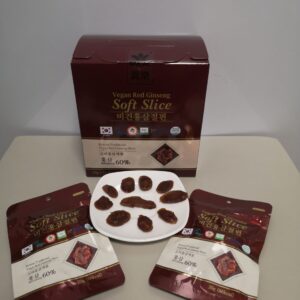 НЕЖНЫЕ ДЗЕН-ЖЕНЬШЕНЬ-ЦУКАТЫ VEGAN, СЛАЙСЫ, 200 гр. (20х10). GINLAC. GOLD. КОРЕЯ