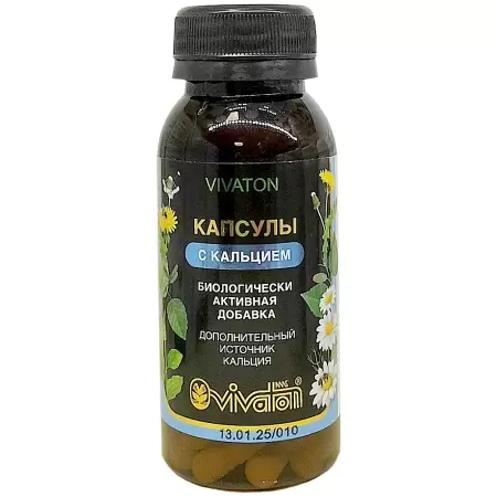 БАД Виватон с кальцием 60 капсул упаковка