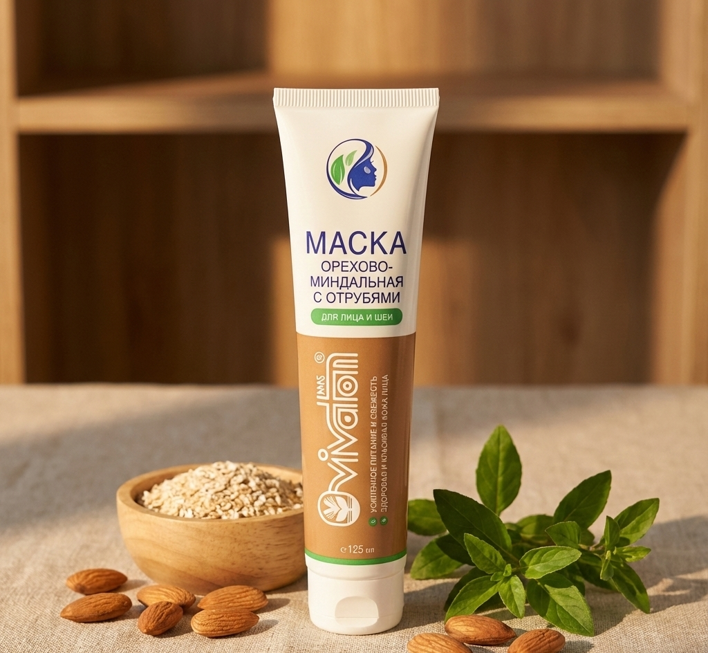 Маска «ВИВАТОН» с орехово-миндальными отрубями, 125 мл — изображение 3