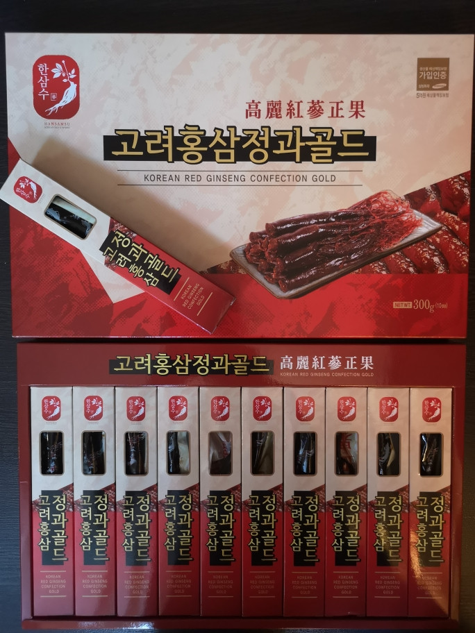 Медовые цукаты из красного корейского женьшеня Gold, корень 30 гр.